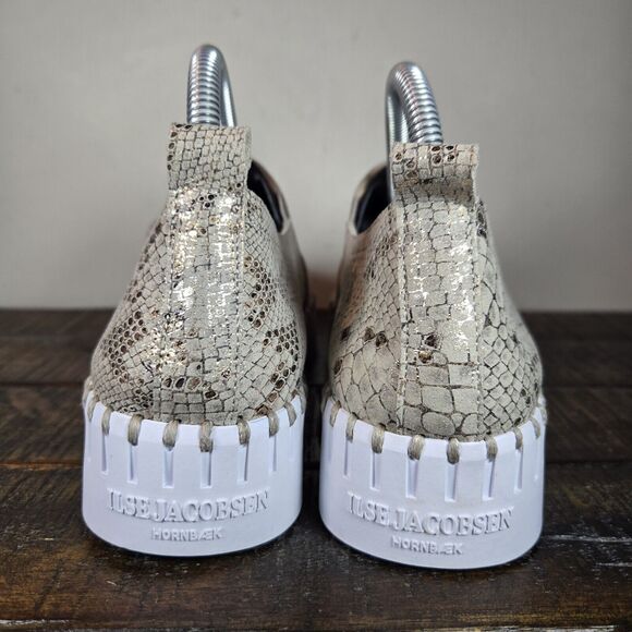 Ilse Jacobsen Hornbaek Tulip Womens Size 11 EU 41 Slip-On Loafer Shoes Snakeskin - Picture 4 of 11
